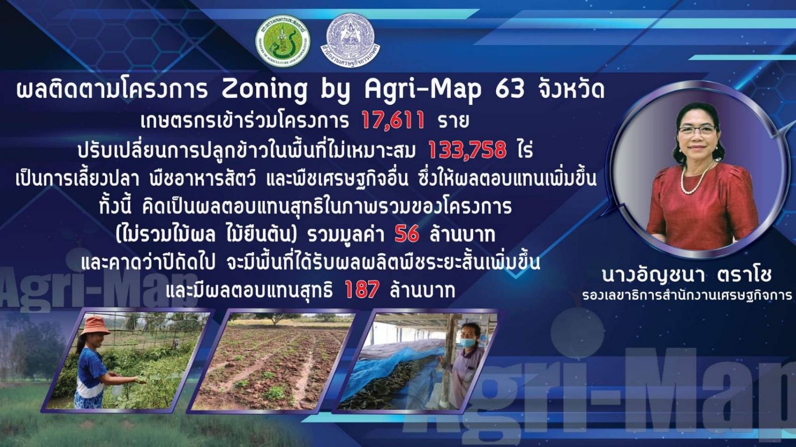 สศก. โชว์ผล Zoning Agri-Map ช่วยเพิ่มรายได้ในครัวเรือนให้แก่เกษตรกร